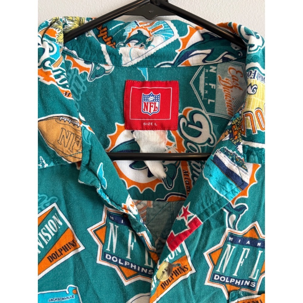 Vintage Reyn Spooner Miami Dolphins Scenic Button-Down Shirt  Size Large - Picture 2 of 6